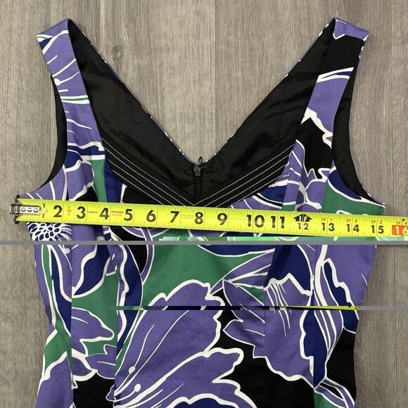 Nine West Purple Green Floral Dress Women’s Size 4 Party Wedding Holiday NYE - Picture 8 of 11